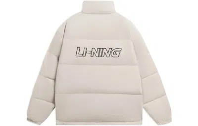 Li-ning Logo Woven Down Jacket 'beige' In Multi