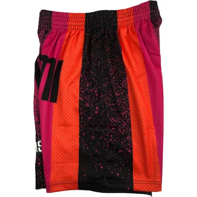 Mitchell & Ness X Nba Miami Heat Spray Paint Swingman Shorts 'red' In Multi