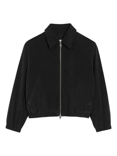 Ami Alexandre Mattiussi Corduroy Ami De Coeur Padded Zipped Jacket In Black