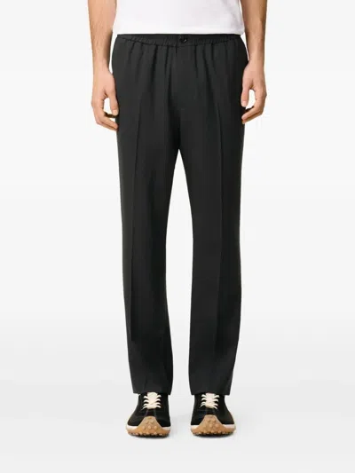 Ami Alexandre Mattiussi Tailored Grey Trousers With Elastic Waistband In Black