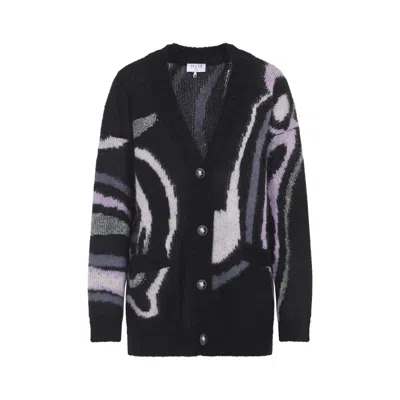 Pucci Embroidered Mohair Blend Oversize Cardigan In Multi