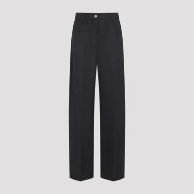 Prada Anthracite Grey Wool Pants In Black
