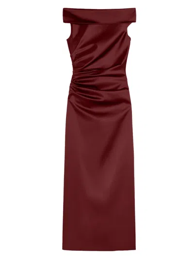 Max Mara Satin Dress In Burgundy