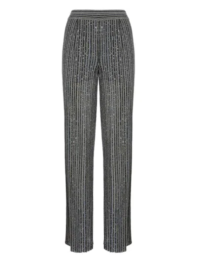 Missoni Lange Hose Mit Elastischem Bund Und Pailletten In Gray