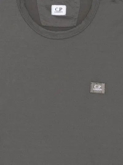 C.p. Company Logo-patch Cotton T-shirt In Gray