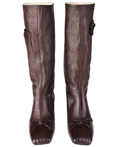 My Mum Made It Rosette Pocket Boots In Brown