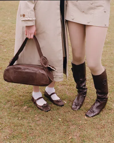 My Mum Made It Rosette Pocket Boots In Brown