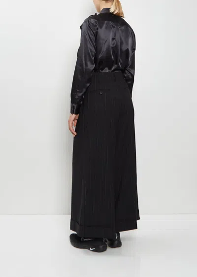 Comme Des Garçons Cropped Wide Wool Blend Pants In Multi