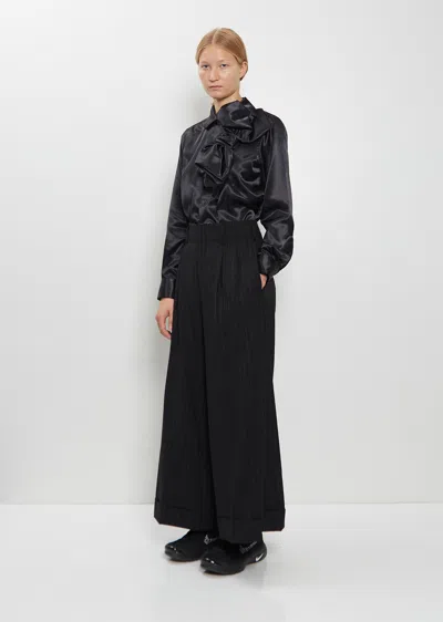 Comme Des Garçons Cropped Wide Wool Blend Pants In Multi