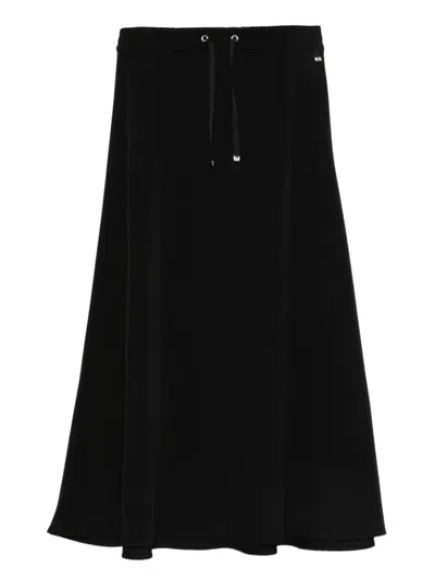Herno Nylon Skirt With Drawstring And Elastic Waistband In Black