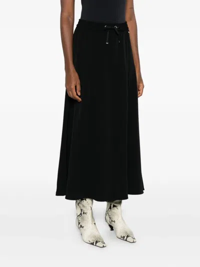 Herno Nylon Skirt With Drawstring And Elastic Waistband In Black