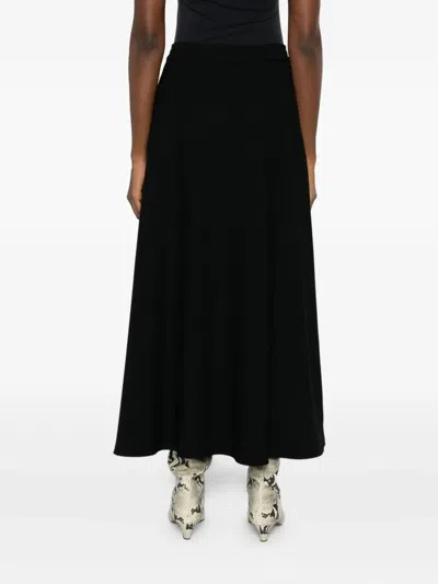 Herno Nylon Skirt With Drawstring And Elastic Waistband In Black
