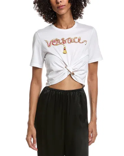 Versace Twisted Front T-shirt In White