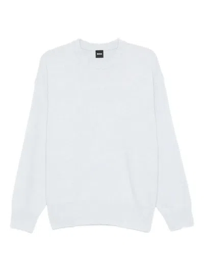 Hugo Boss Boss Wool Crew Neck Sweater In Gray