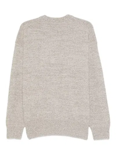 Hugo Boss Speckled Wool Sweater In Gray