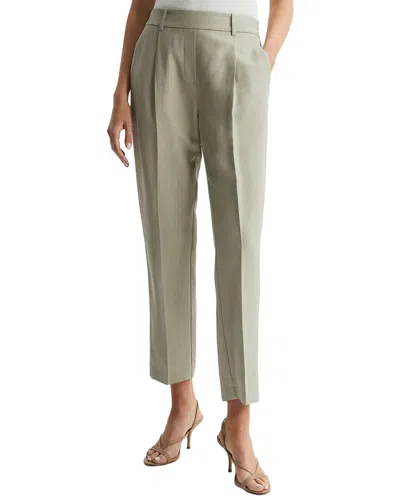 Reiss Shae Taper Linen-blend Taper Trouser In Neutral