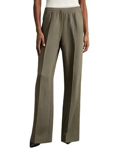 Reiss Khaki Sunnie Wide-leg Drawstring Trousers In Green