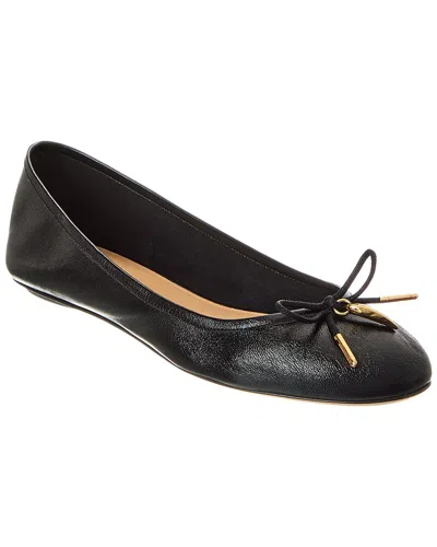 Chloé Chloe Iris Leather Ballerina Flat In Black