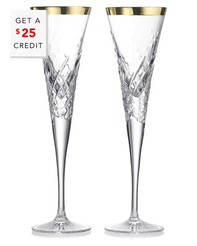 Waterford Set Of 2 Celebrations Toasting Flutes With $25 Credit