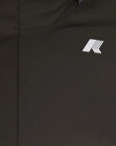 K-way Logo-patch Jacket In Brown