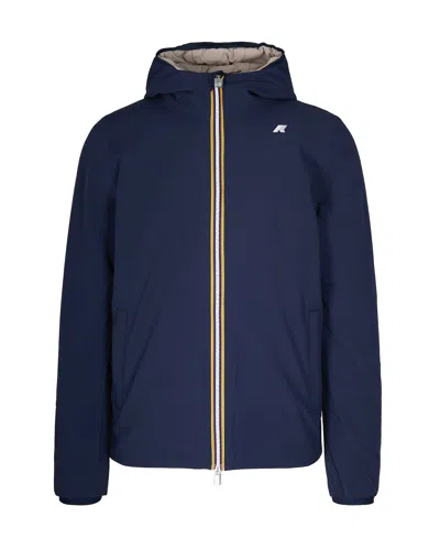 K-way Jack St Warm Double Blue Depth/beige Cash Jacket In Blue