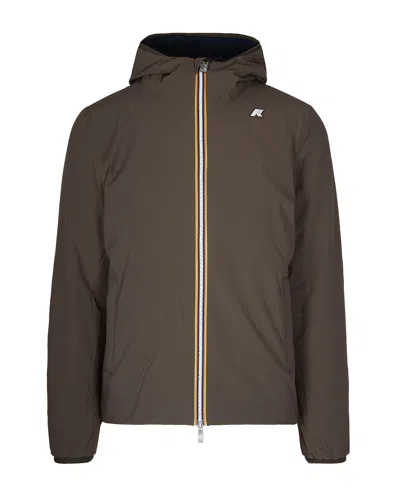K-way Jack St Warm Double Slim-fit Giacca Reversibile. In Poliestere Elasticizzato Impermeabile. Imbottitu In Brown
