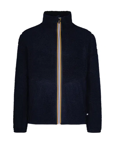 K-way Pascal Sherpa Polar Double Blue Depth Jacket In Black