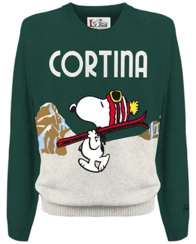 Mc2 Saint Barth Heron Embroidery Jacquard Sweater In Multi