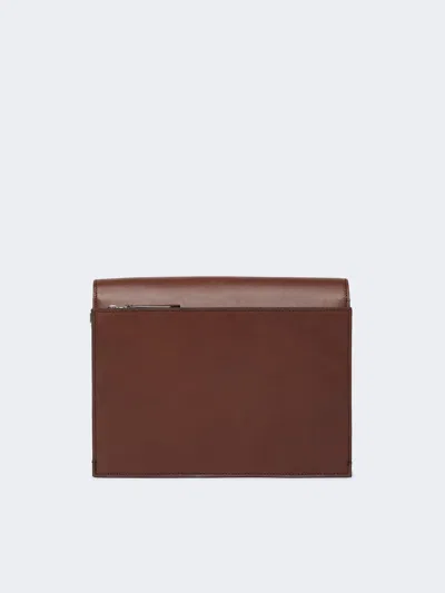 Max Mara Structured Shoulder Bag Top Handle Design In Brown