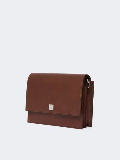 Max Mara Structured Shoulder Bag Top Handle Design In Brown