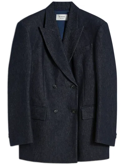 Sportmax Oversized Double-breasted Blazer Jackets And Coats Blue In Blue
