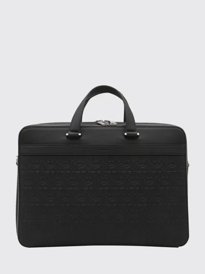 Ferragamo Salvatore  Black Leather Business Gancini Top Handle Bag