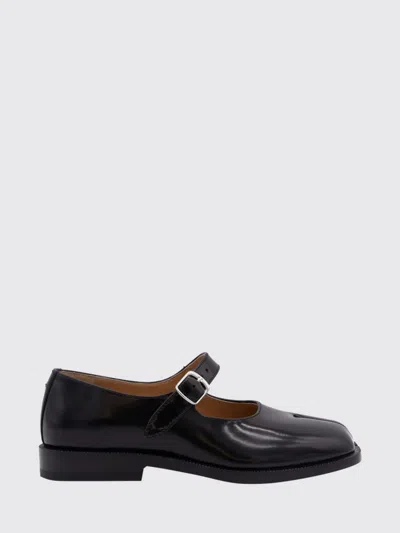 Maison Margiela Tabi Leather Mary Jane Loafers In Black