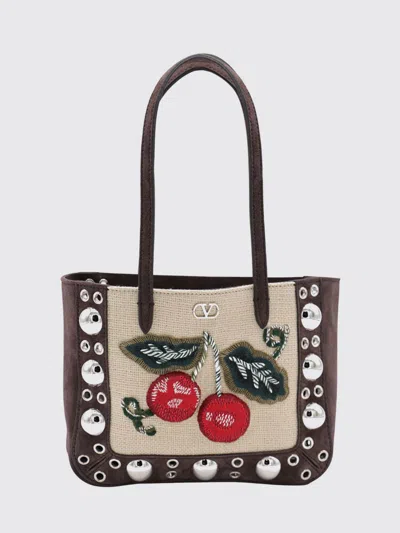Valentino Borsa A Mano Nellcôte Mini In Pelle Scamosciata Marrone  Donna In Red