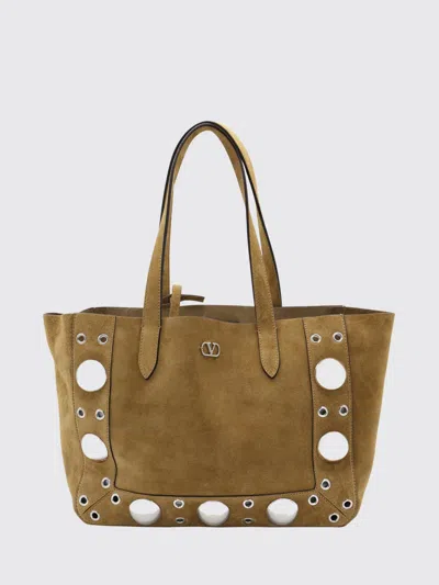 Valentino Studded Dual Handle Tote Bag In Nude
