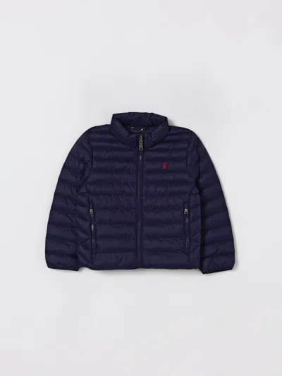 Polo Ralph Lauren Navy Down Jacket In Blue