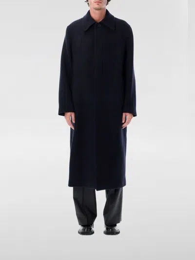 Sunflower Brushed Italian Wool Winter Coat In Blue