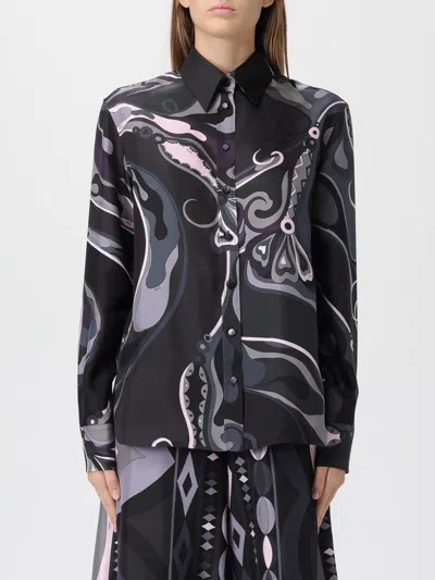 Pucci Orchid Print Shirt In Multi