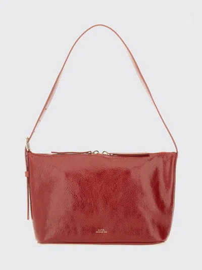 Apc A.p.c. Zippered Shoulder Bag With Top Handle In Red
