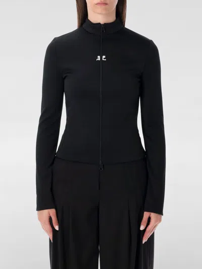 Courrèges Courreges Interlock Jersey Track Jacket For Athletic In Black