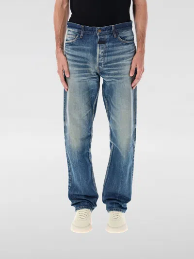 Fear Of God Vintage Wash Straight Jeans In Blue