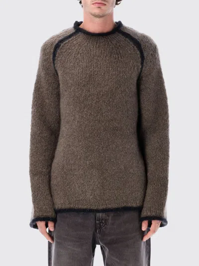 Our Legacy Rider Roundneck Shirt Steel Mohair In Burgundy