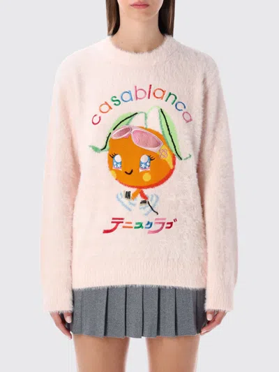 Casablanca Character Intarsia Knit Sweater In Pink