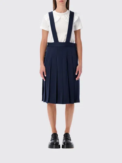 Comme Des Garçons Contemporary Midi Suspender Dress In Blue