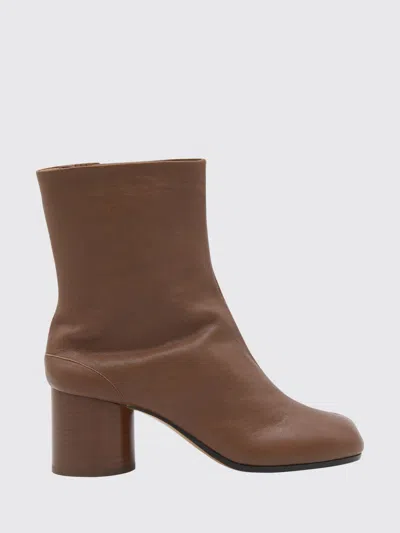 Maison Margiela Tabi 60 Nappa Leather Ankle Boots In Brown