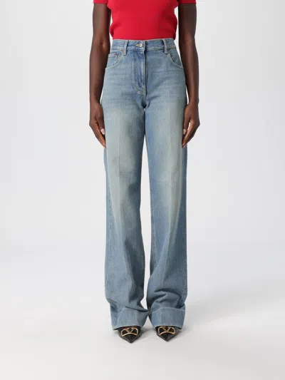 Valentino Light Blue Washed-effect Jeans In Blue