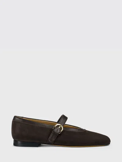 Doucal's Suede Strap Ballet Flat In Brown