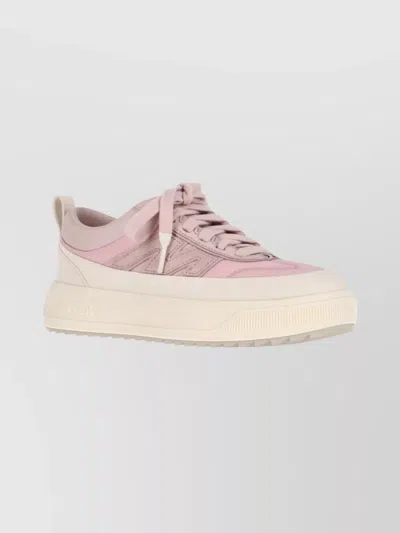 Moncler Casual Low Top Sneakers With Pull Tab In Pink