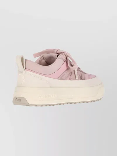 Moncler Casual Low Top Sneakers With Pull Tab In Pink