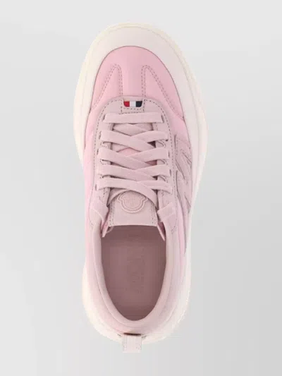 Moncler Casual Low Top Sneakers With Pull Tab In Pink